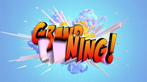 Comic explosion style animation of Grand Opening Stock-Footage 104989481