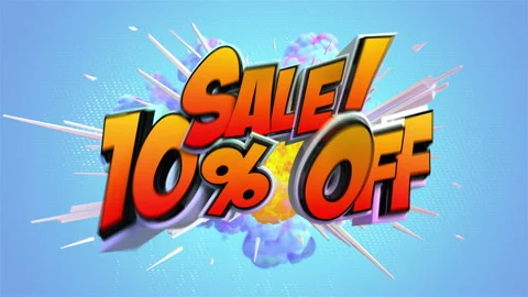 Comic explosion style animation of Sale Video stock 104990053