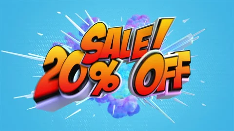 Comic explosion style animation of Sale Stock Footage 104990129