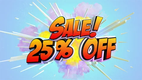 Comic explosion style animation of Sale Stock Footage 104990130