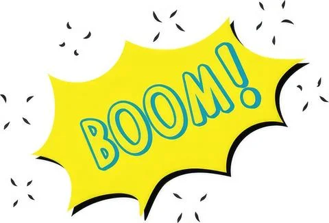 Comic explosion with the word boom in bright colors Stock Illustration