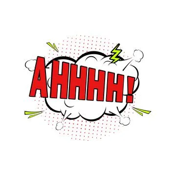 Comic expression icon with ah sign, speech bubble Stock Illustration