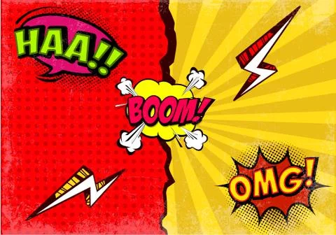 Comic expressions background Stock Illustration