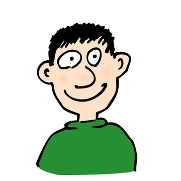 Comic face. Hand-drawn illustration. Stock Illustration