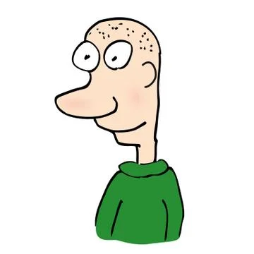 Comic face. Hand-drawn illustration. Stock Illustration