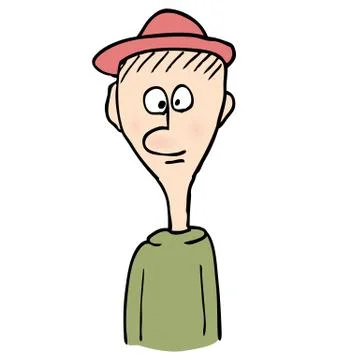 Comic face. Hand-drawn illustration. Stock Illustration