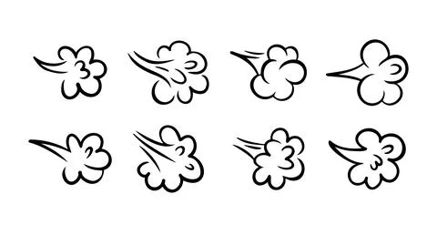 Comic fart cloud. Bad stink balloon. Smoke gas cloud in comic style. Explosion Stock Illustration