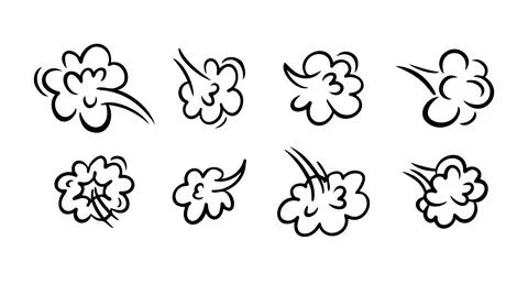 Comic fart cloud. Bad stink balloon. Smoke gas cloud in comic style. Explosion Stock Illustration