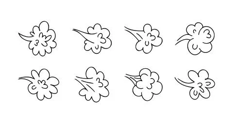 Comic fart cloud. Bad stink balloon. Smoke gas cloud in comic style. Explosion Stock Illustration