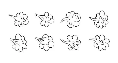 Comic fart cloud. Bad stink balloon. Smoke gas cloud in comic style. Explosion Stock Illustration