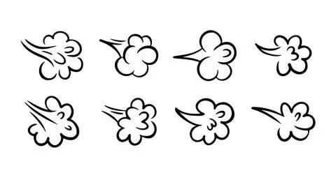 Comic fart cloud. Bad stink balloon. Smoke gas cloud in comic style. Explosion Stock Illustration