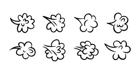 Comic fart cloud. Bad stink balloon. Smoke gas cloud in comic style. Explosion Stock Illustration