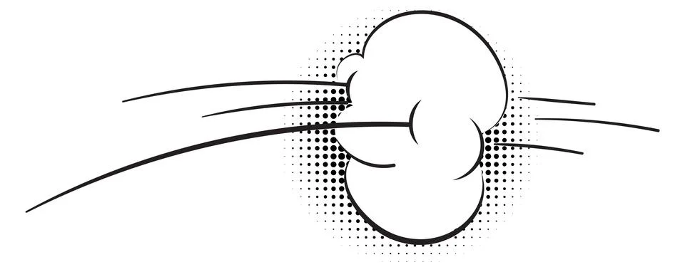 Comic fast motion effect cloud. Cartoon speed air Stock Illustration
