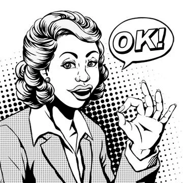 Comic female okay Stock Illustration
