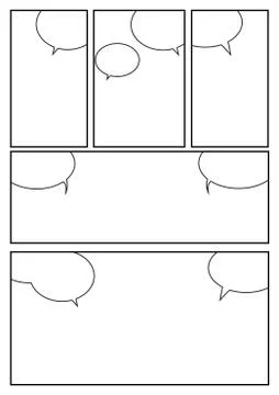 Comic five grids for storyboard  Stock Illustration
