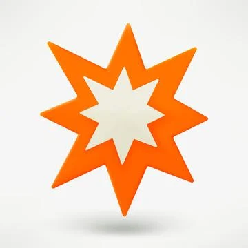 Comic flash symbol isolated on white background. 3d vector illustration Illustrazione stock