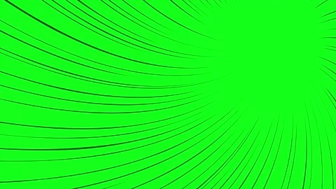 Comic Focus Speed Lines Blinking Loop on Green Screen – Radial Manga Effect Back Stock Footage 331229763