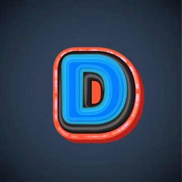 Comic font character, vector Stock Illustration