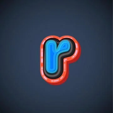 Comic font character, vector Stock Illustration