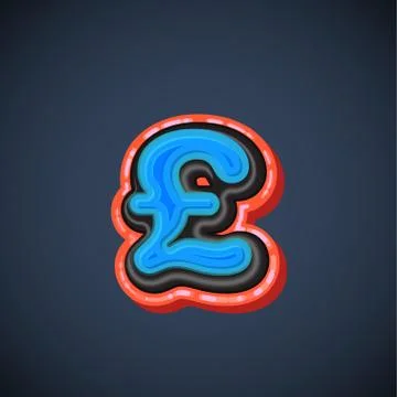 Comic font character, vector Stock Illustration