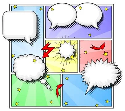 Comic frames as background Illustrazione stock