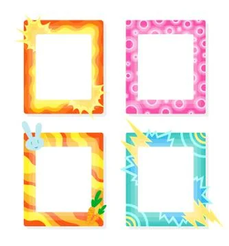 Comic frames in cartoon style. Decorative vector frames template. Scrapbooks Stock Illustration