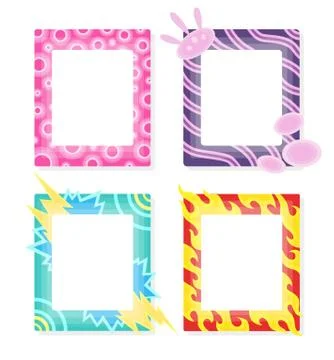 Comic frames in cartoon style. Decorative vector frames template. Scrapbooks Stock Illustration