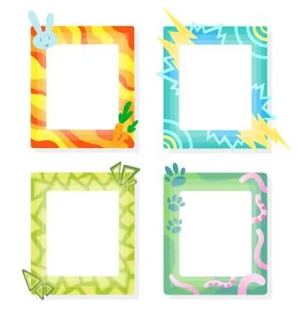 Comic frames in cartoon style. Decorative vector frames template. Scrapbooks Stock Illustration