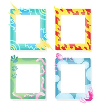 Comic frames in cartoon style. Decorative vector frames template. Scrapbooks Stock Illustration