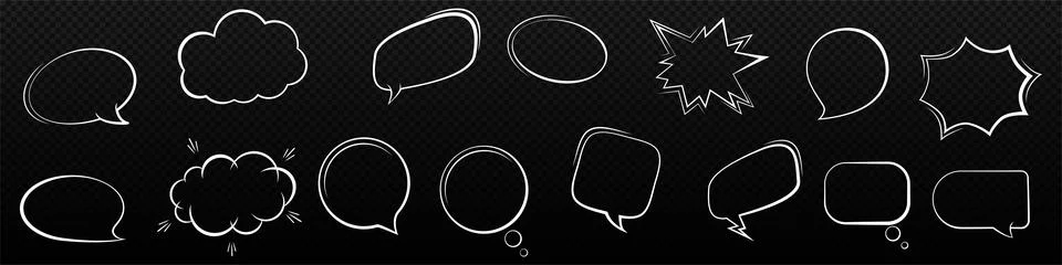 Comic frames speech bubbles set 库存插图