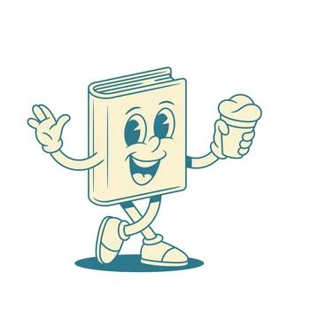 Comic funny book cartoon character with ice cream vector illustration Stock Illustration