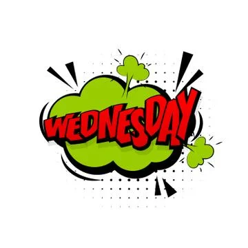 Comic green effects pop art wednesday half week Stock Illustration