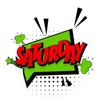 Comic green sound effects pop art saturday Stock Illustration