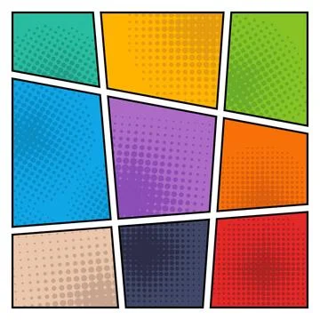 Comic halftone background, vector illustration Halftone Backgrounds. Color... Stock Photos