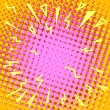 Comic halftone background yellow pink Stock Illustration