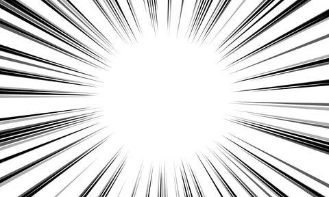 Comic halftone lines. Anime focus isolated on white background. Radial patt.. 库存插图