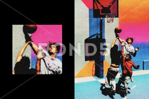 Comic Halftone Poster Effect Modello PSD