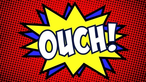 Comic halftone spikey ouch Stock Footage 341557551
