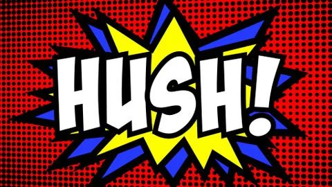 Comic halftone star spikes hush Stock Illustration