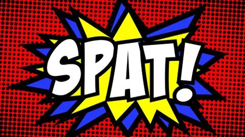 Comic halftone star spikes spat Stock Illustration
