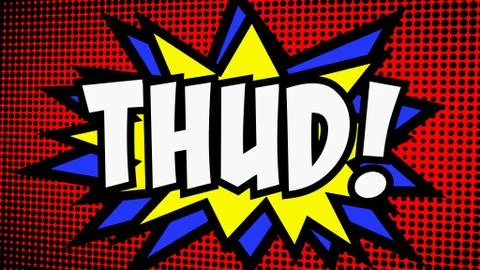 Comic halftone star spikes thud Stock Illustration