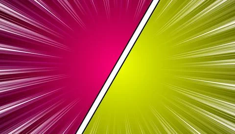 Comic halftone style with zoom versus lines in background design. Stock Illustration
