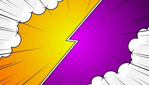 Comic halftone style with zoom versus lines in background design. Stock Illustration