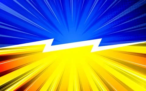 Comic halftone style with zoom versus lines in background design. Stock Illustration