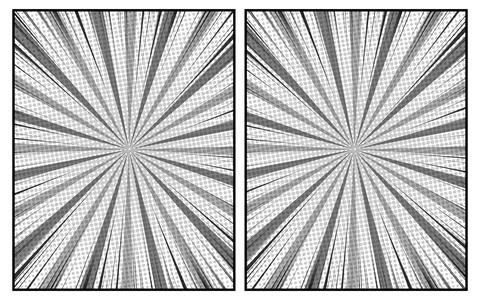 Comic halftone style with zoom versus lines in background design. Stock Illustration