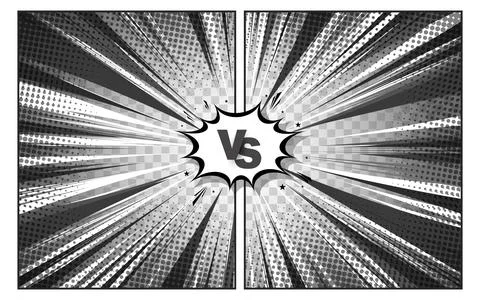 Comic halftone style with zoom versus lines in background design. Stock Illustration