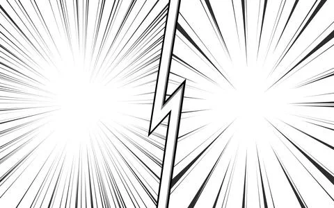 Comic halftone style with zoom versus lines in background design. Stock Illustration
