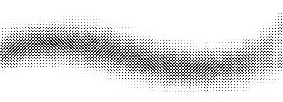 Comic halftone wave background. Dot curved line wallpaper. Abstract fluid Stock Illustration
