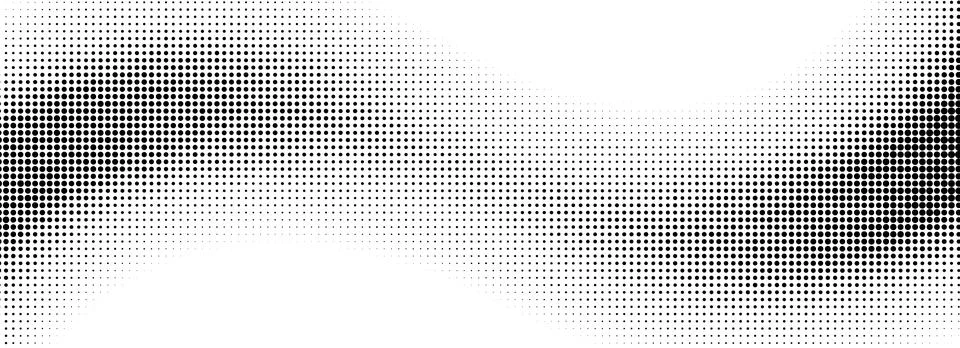 Comic halftone wave background. Dotted curved line wallpaper. Abstract wavy Stock Illustration