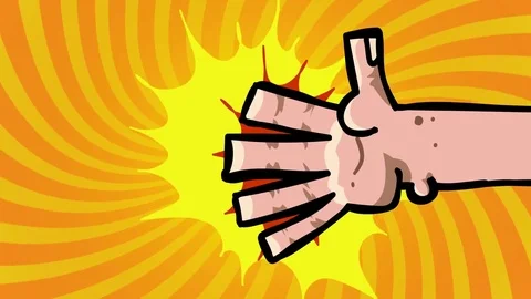 Comic hand counting down from fife to zero Stock Footage 70774835